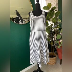 Old Navy Striped Tank Dress Womens XL White‎ Black Casual Nautical Coastal